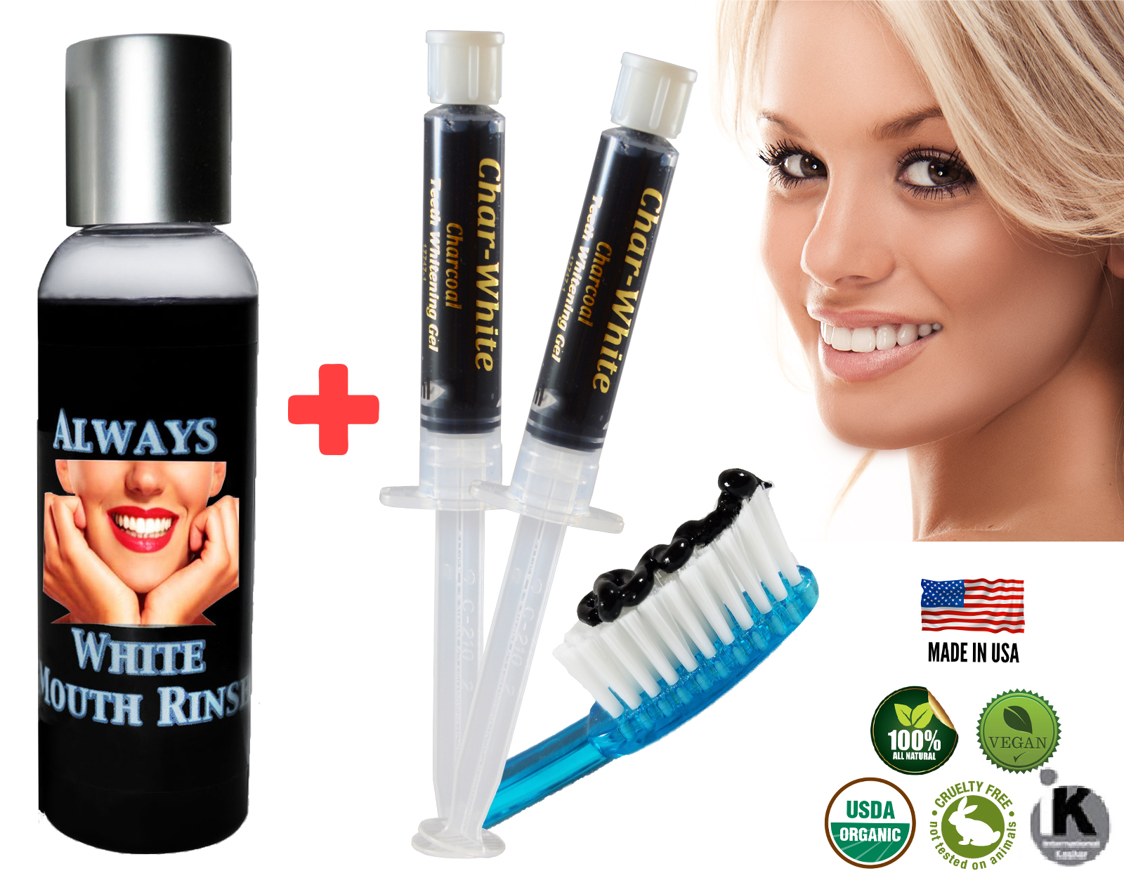  Activated Charcoal Gel for Natural Teeth Whitening - Fresh Teeth Whitener - USA - £9.01 GBP