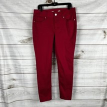 Seven7 Women&#39;s Size 16 Tummyless Skinny Denim Jeans Stretch Red - £8.75 GBP