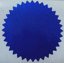 Shiny Blue Foil Notary &amp; Certificate Seals, 2 Inch Burst, Roll of 100 Seals - $14.75