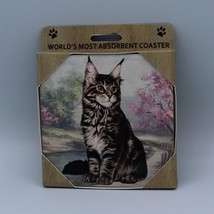 World&#39;s Most Absorbent Coaster - Cat - Maine Coon - £6.14 GBP