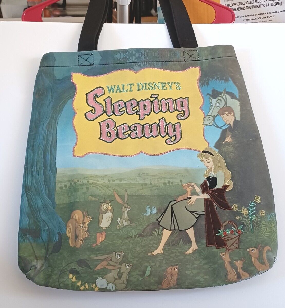 Primary image for Sleeping Beauty Tote Bag Disney Store Walt Disney's Embroidered EUC 16"x16"