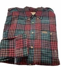 Woolrich Button Up Shirt Mens Large Multicolor Checkered Long Sleeve Round Hem - £16.31 GBP