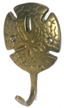 Vtg Brass Wall Mount Sand Dollar Hook Key Ring/Hat/Beach Towel Holder - ... - £18.66 GBP