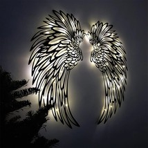 Metal Angel Wings Wall Sculpture illuminate Wall Angel Wings Wall Art Décor - £18.61 GBP+