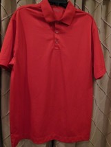  Nike Golf Mens Red Dri-Fit 100% Polyester Short Sleeve Polo Shirt Size L - £15.53 GBP