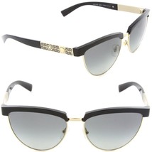 Versace VE 2169 1252/11 Cat Eye Sunglasses Black Pale Gold / Grey Gradie... - $2,779.28 MXN