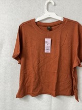 Women&#39;s Short Sleeve Crop Top - Wild Fable - Color Brown - Size XL - 100% Cotton - £2.05 GBP