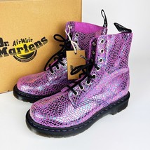 Dr. Martens Women&#39;s 1460 Pascal 8-Eye Purple Snake Metallic Suede US 6 NEW - £133.64 GBP