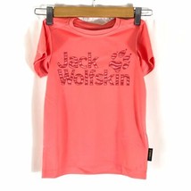 Jack Wolfskin Kids T Shirt Unisex Girls Logo Paw Print Salmon Pink Size 116 - £6.16 GBP