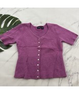 Hillard Womens Vintage Y2k Cropped Cardigan Sweater Size M Angora Purple - $44.66 CAD