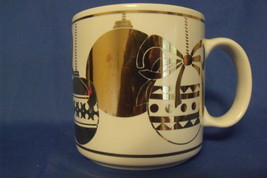 Russ Berrie White Gold Christmas Balls Coffee Tea Mug - £4.75 GBP