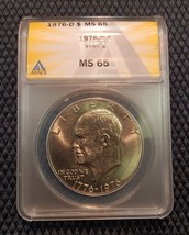 1976-D $1 Eisenhower Ike Dollar Type 1 MS65 ANACS Certified Gem Brillian... - $37.78