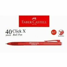 Faber-Castell Retractable Red Click X7 Pen 0.7mm Needle Point Ball Pen - 40Pcs - £29.22 GBP