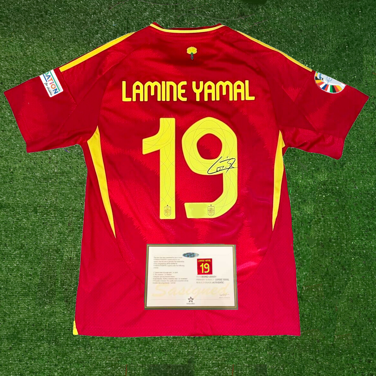 Yamal Spain Euro 2024 SIGNED Shirt/Jersey + COA - Lamine Yamal