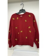 Disney Winnie the Pooh All Over Print Sweatshirt Red Embroidered Tokyo M... - €25,38 EUR