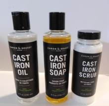 Caron &amp; Doucet Cuisine Cast Iron Cleaning Kit Soap, Scrub &amp; Oil NEW - £55.06 GBP