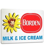 Borden’s Ice Cream Kitchen Farm Milk Retro Logo Wall Art Decor Metal Tin... - £9.44 GBP