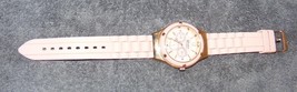 Geneva Platinum Chronograph Quartz Women&#39;s Pink Rubber Band Watch Guc - £15.97 GBP