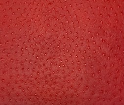 Designer Vinyl Ostrich Emu Red Faux Leather Upholstery Fabric By Yard 54&quot;W - £11.84 GBP