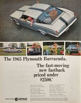 1965 Print Ad The &#39;65 Plymouth Barracuda Cuda Fastback Chrysler Corporation - $17.65
