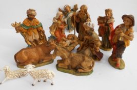 13 Pc Vintage Nativity Set Fontanini Style Holy Family Donkey Cow Sheep Italy - £118.70 GBP