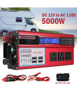 Power Inverter 5000W 12V Dc To 110V Ac Lcd Outdoor For Car Truck Home 3A... - £114.05 GBP