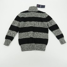 Chaps Boys Black White 1/4 Zip Striped Sweater 5 NWT $42 - $13.86