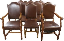 Dining Chairs Set 8 Sheepbone Os de Mouton Vintage French Oak 1930 - £3,092.77 GBP