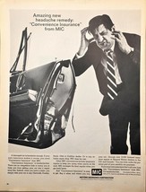 MOTORS INSURANCE - MIC - Headache Remedy - Convenience - 1968 Vintage Pr... - $11.03