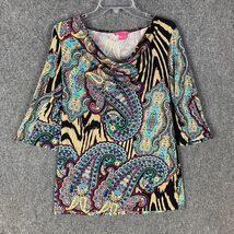 Sunny Leigh Blouse Women&#39;s Small Pullover Multicolor Adults 3/4 Sleeve S - $15.34 CAD