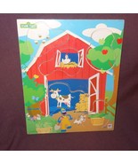 Puzzle Sesame Street Grover Farm Barn Animals Wooden Tray  Age 2+ 2004 4... - £6.74 GBP
