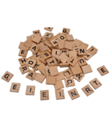 Scrabble Tiles 100 Complete Set Classic Wood Velvet Bag Board Game Repla... - $16.69