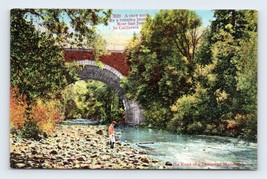 Stone Foot Bridge Cozy Nook over Running Brook San Jose CA UNP DB Postcard P13 - £3.09 GBP