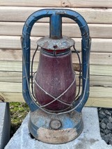 Vintage Dietz Red Globe Oil Lamp Lantern NOT TESTED 14&quot; Used - £47.47 GBP