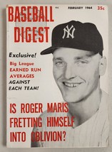 Baseball Digest Roger Maris February 1964 New York Yankees - £21.51 GBP