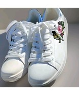 SM New York Womens Sneaker 11 Tennis Shoes White Apple Rose Applique New... - $62.38 CAD