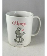 Cute Cartoon Bunny Rabbit Mommy and Child Illustrated Coffee Mug - £11.20 GBP