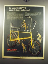 1969 Raleigh Chopper Bicycle Ad - We named it Chopper 'cause it chews up - $18.49