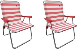 Omnicore Designs New Standard Folding Camp/Lawn Chair (2 Pack) - Red/White - £101.51 GBP