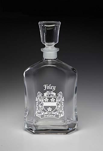 Foley Irish Coat of Arms Whiskey Decanter (Sand Etched) - $54.00