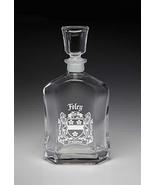 Foley Irish Coat of Arms Whiskey Decanter (Sand Etched) - £43.11 GBP