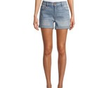 TIME AND TRU WOMEN&#39;S MID RISE RELAXED FIT CUFFED 4&quot; SHORTS NEW LIGHT WAS... - $14.99