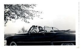 Black &amp; White Photograph 1950&#39;s Woman Driving Vintage Automobile - £19.77 GBP