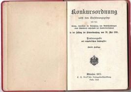 Konkursordnung German Introductory Law Bankruptcy Code 1902 - £72.96 GBP