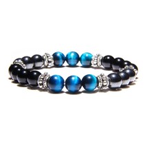 Natural Stone Bracelets Men Women Bracelets Tiger Eye Beads Braslet for Man Wome - £9.47 GBP