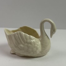 Vintage LENOX Ivory Swan Trinket Dish Figurine Mini White Candy Bowl MCM 4” - $18.03