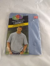 Vintage Fruit Of The Loom 1 Pocket T Shirt M Blue 2001 Golden Blend NEW - $19.99