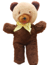 Vintage Dollcraft Industries Teddy Bear Brown With Yellow Ribbon 19” - £18.24 GBP