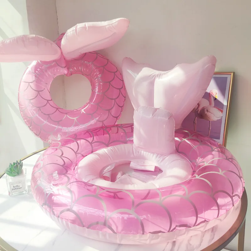 Children Inflatable Swimming Ring Mermaid Floating Bed Floating Ring Baby Seat - £14.25 GBP+