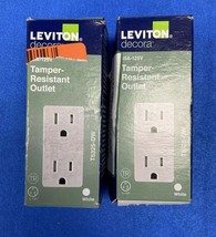 (LOT OF 2) Leviton Decora 15 Amp Tamper Resistant Duplex Outlet, White - £15.56 GBP